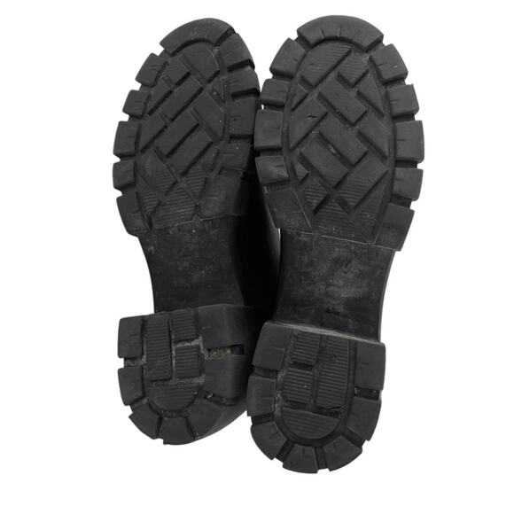 Steve Madden Howler Women's Black Leather Chunky Platform Chelsea Ankle Boots 8M - Picture 4 of 6